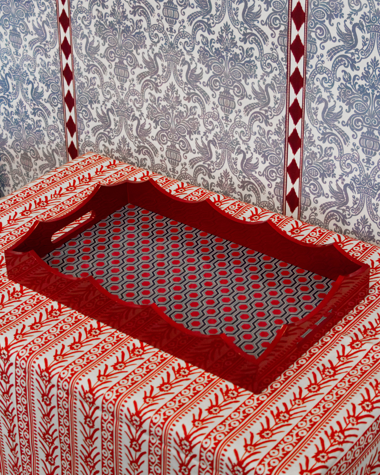 BANDEJA AURORA GRÁFICA (Burdeos y azul)