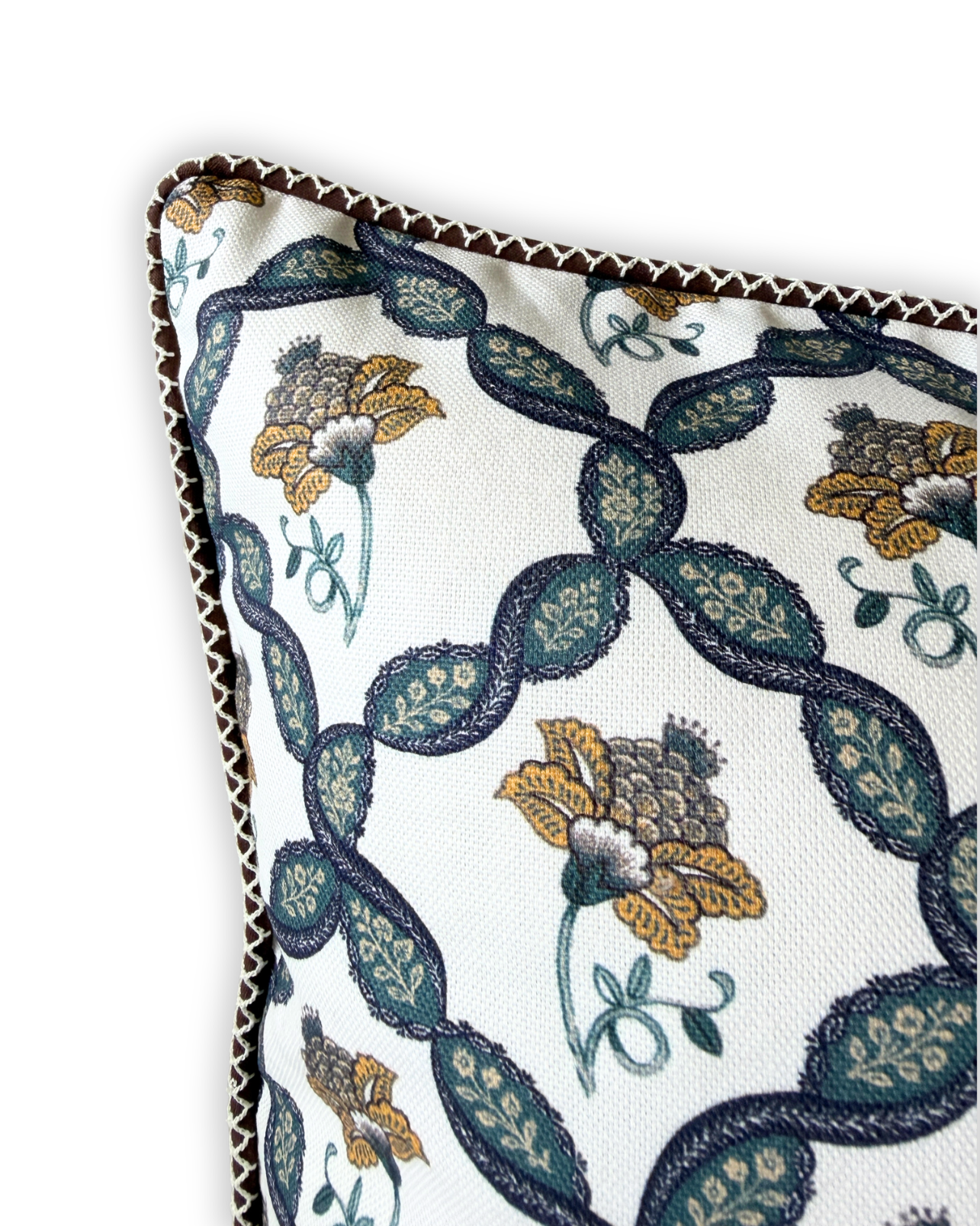 LARGE GARDENIA TRIAGE CUSHION (Blue)
