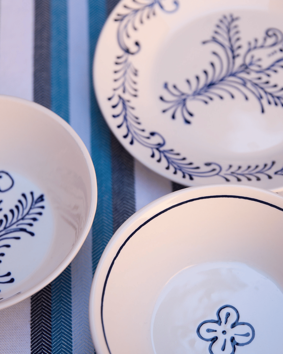 PLATO DE POSTRE TERRACOTA (azul)