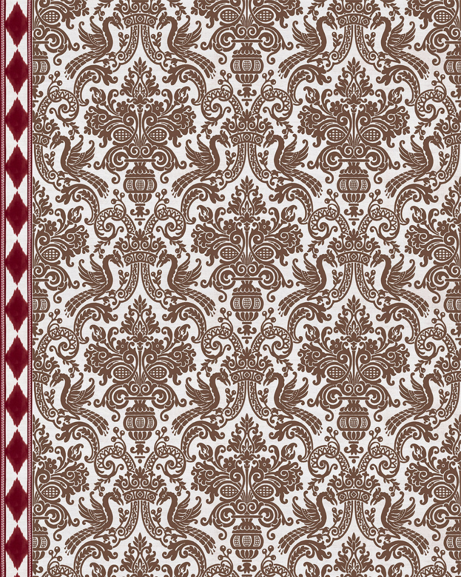 PAPEL PINTADO COLOMBA ROJO (rollo 5m2)
