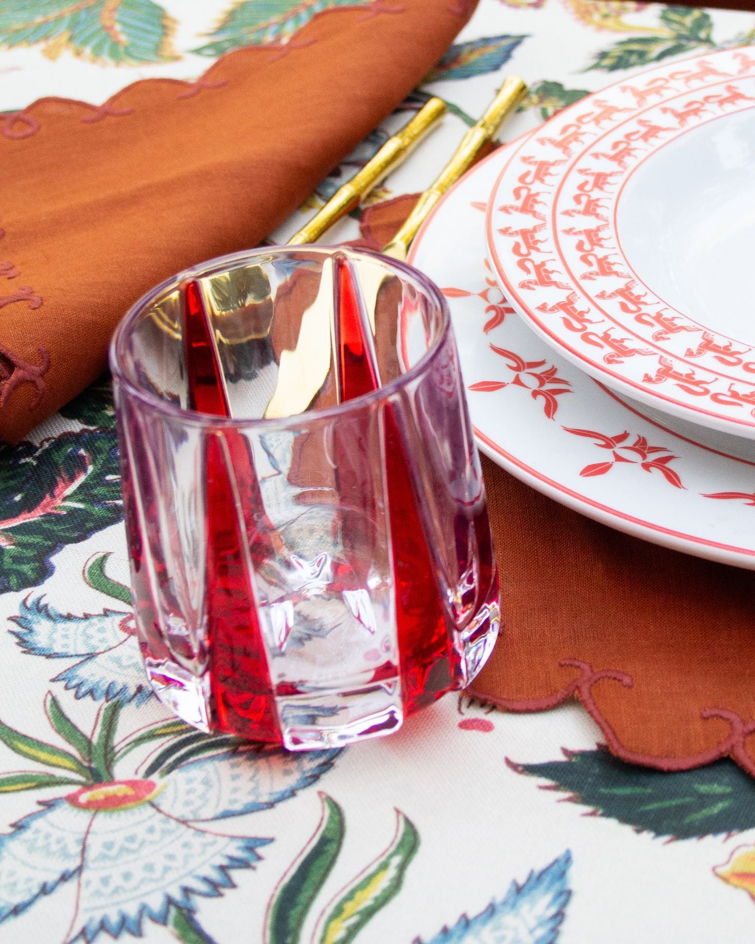 VASO CRISTAL RAYA (rojo)