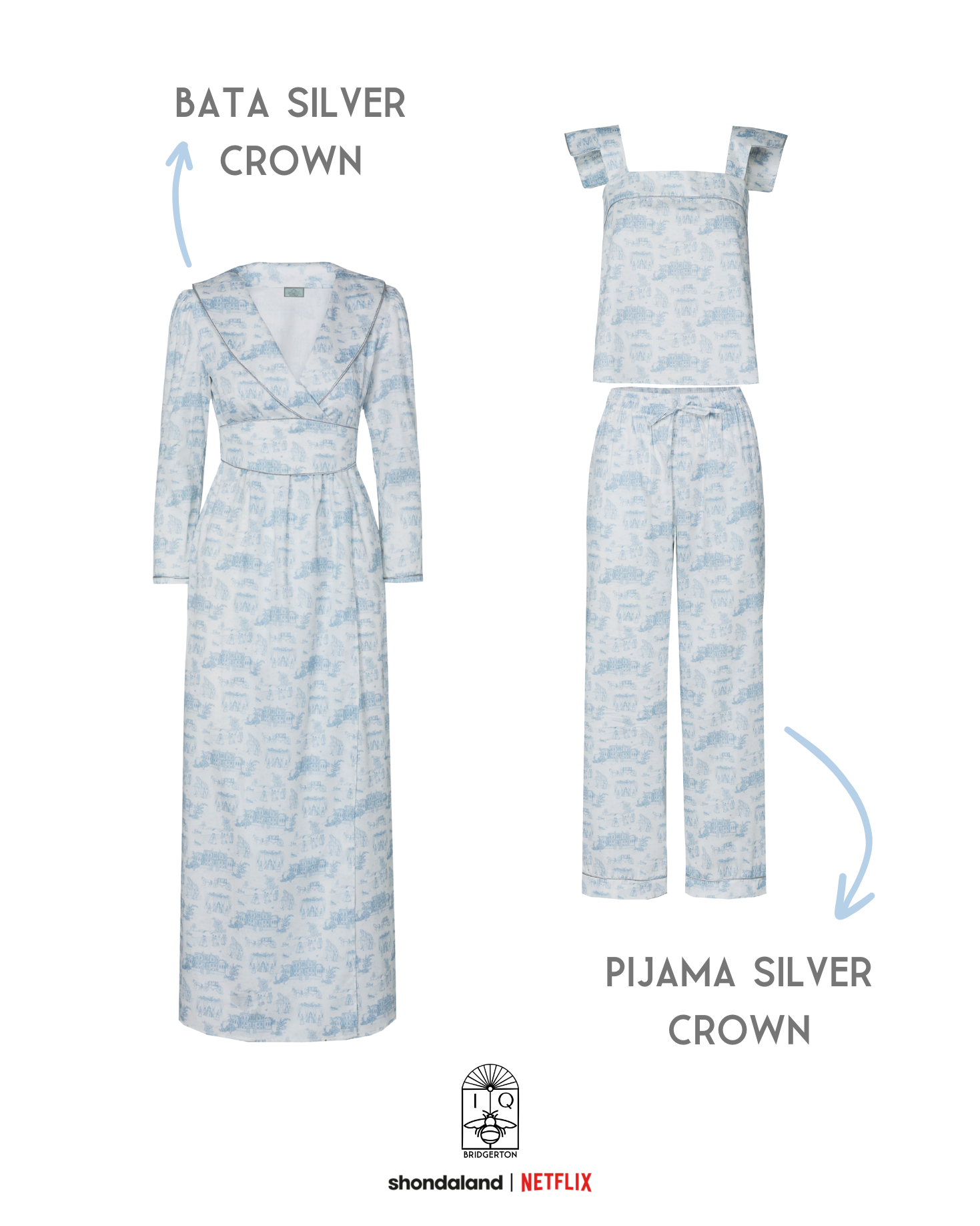 CONJUNTO PIJAMA Y BATA SILVER CROWN