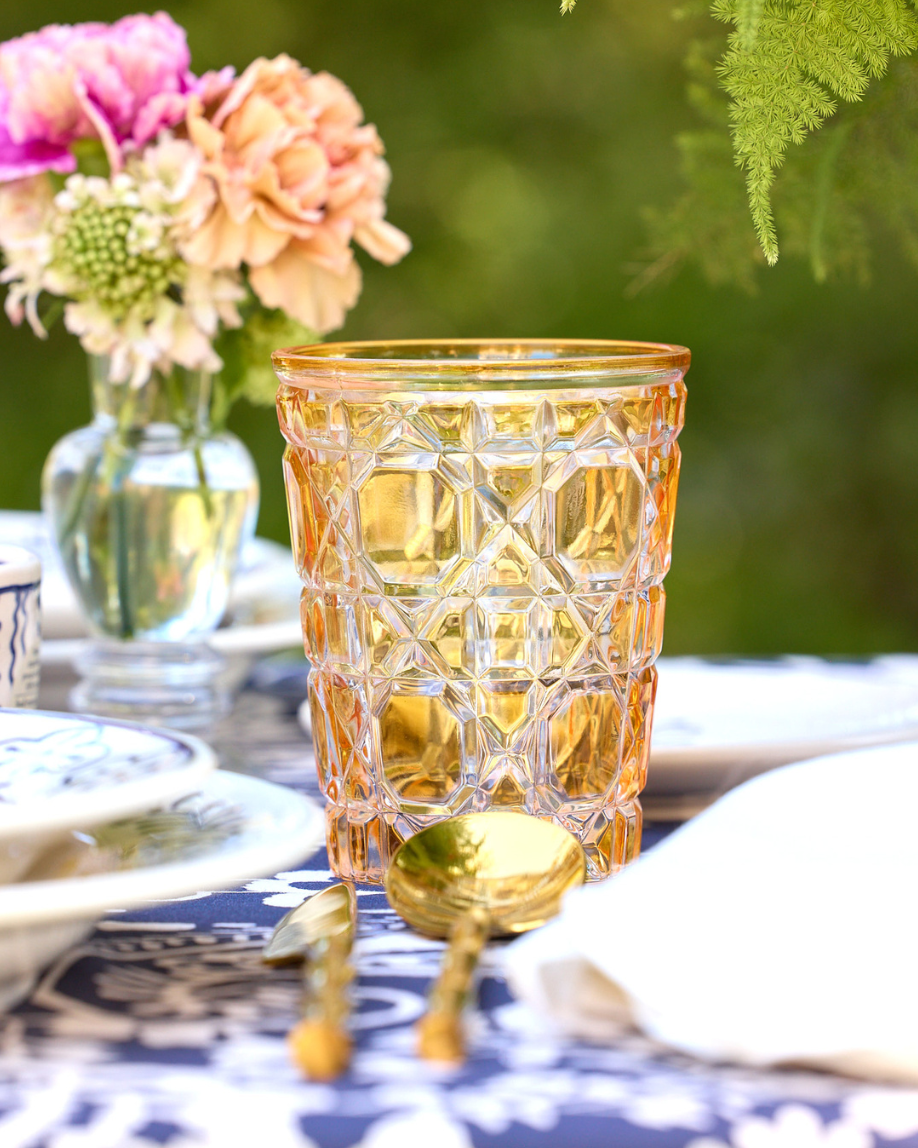 VASO DE CRISTAL NARANJA