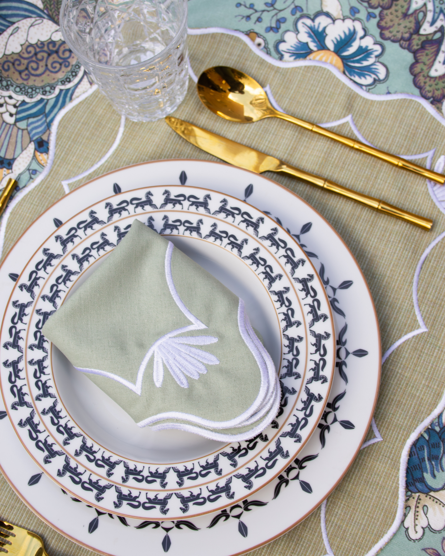 PLACEMATS AND PORT NAPKIN (green)