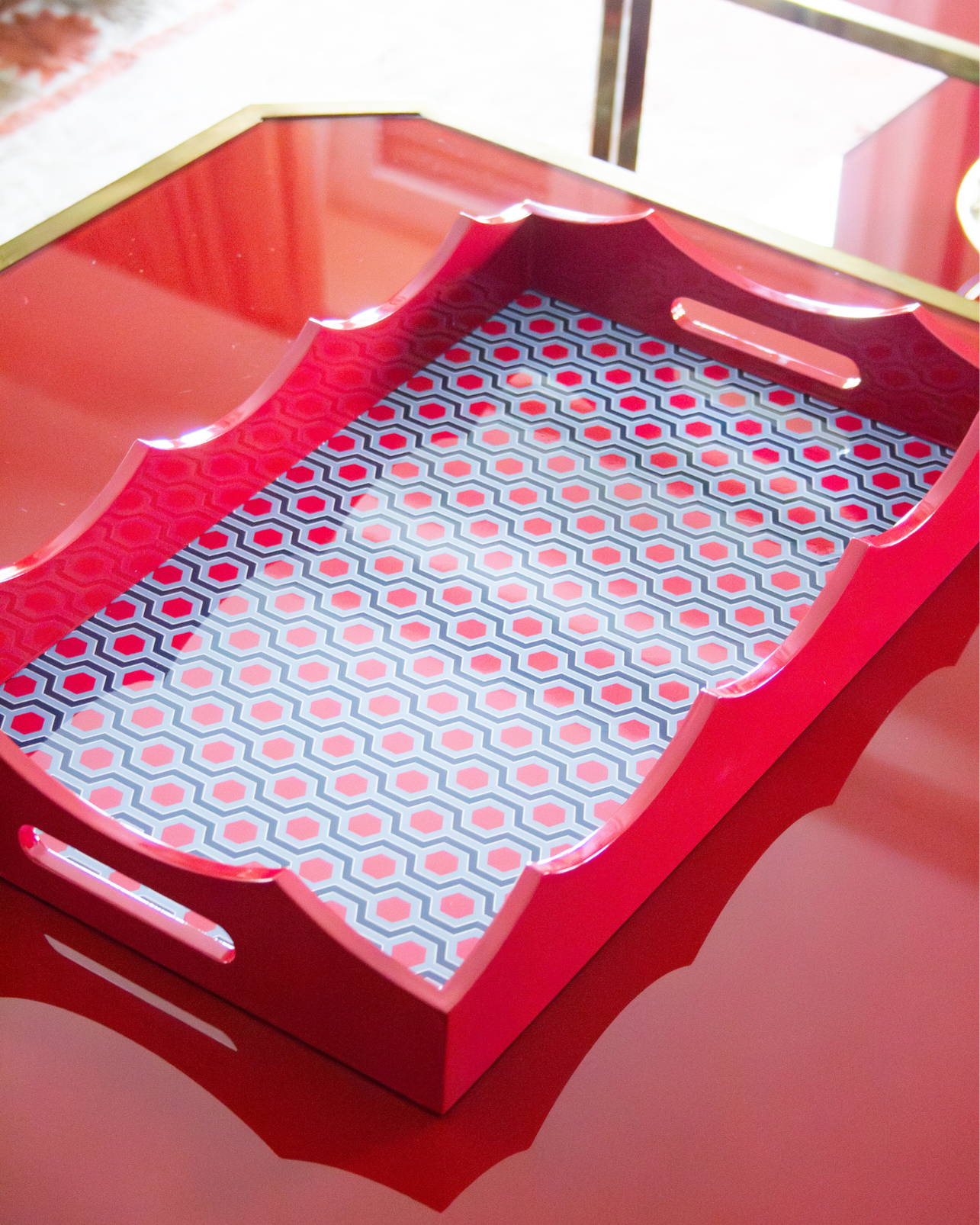 BANDEJA AURORA GRÁFICA (Burdeos y azul)