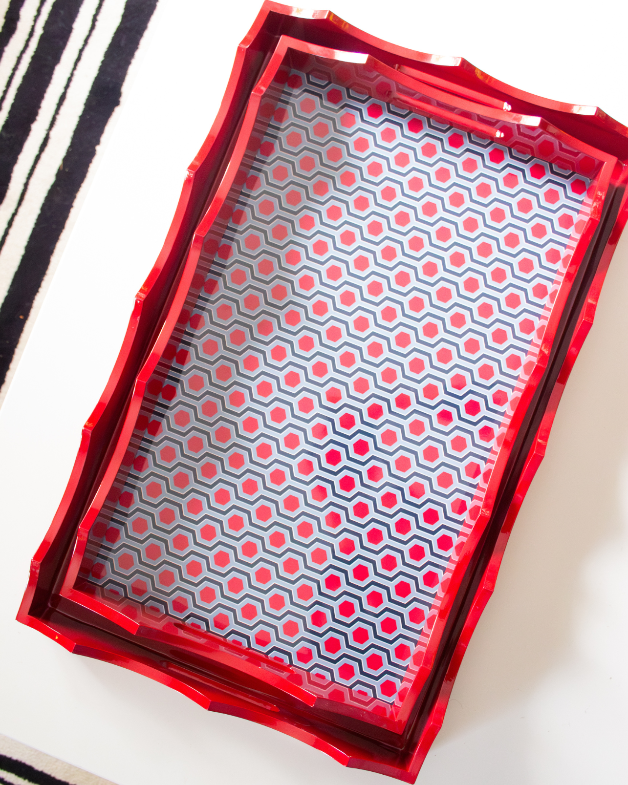 BANDEJA AURORA GRÁFICA (Burdeos y azul)