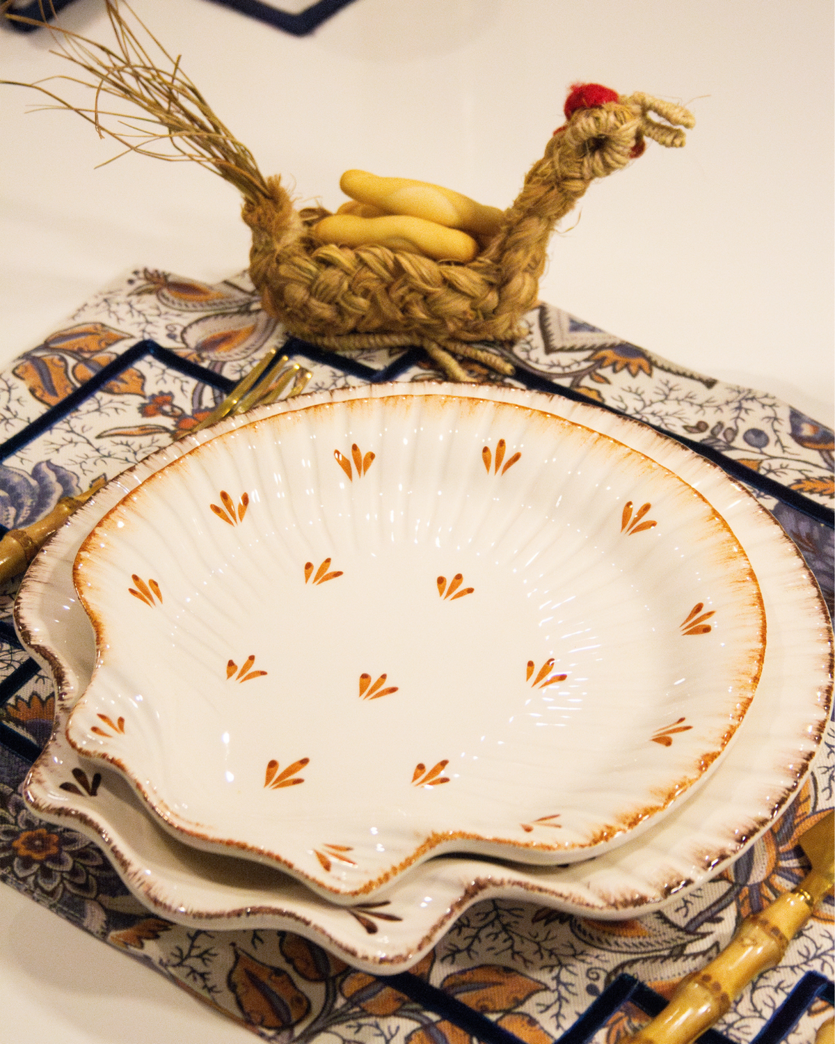 PLATO DE POSTRE CONCHA (terracota)
