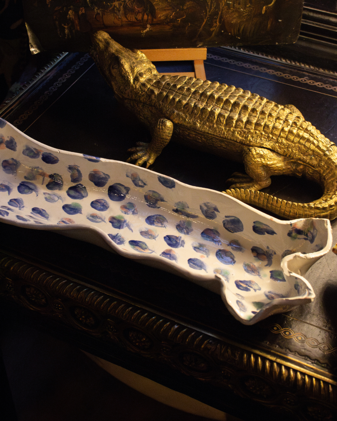 POTTERY RECTANGULAR GRANDE (dots)