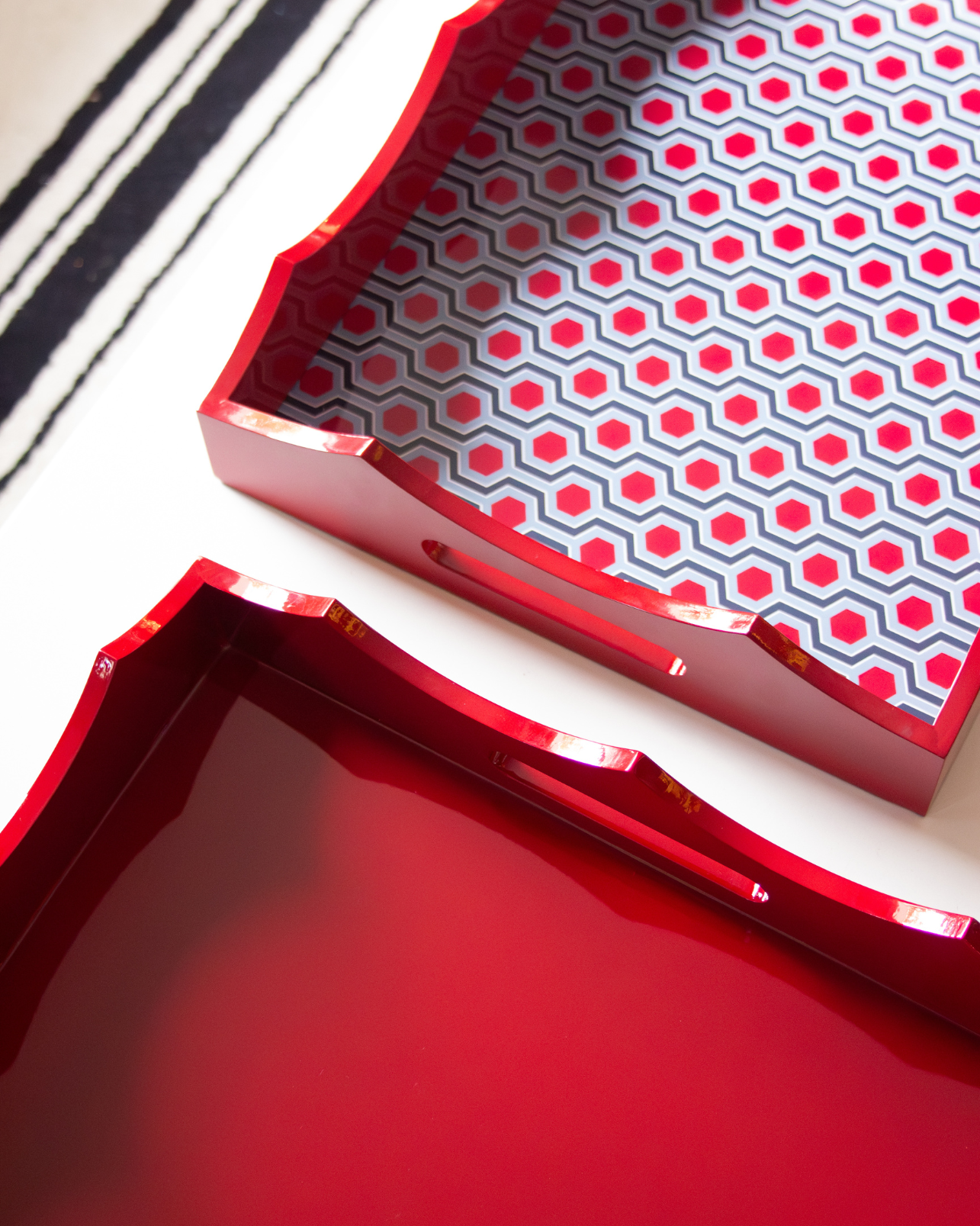 BANDEJA AURORA GRÁFICA (Burdeos y azul)