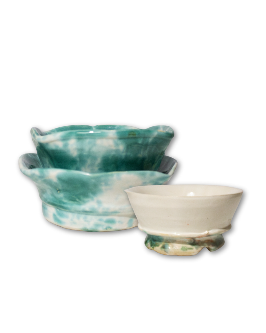 SET 3 POTTERYS PEQUEÑOS TURQUESA