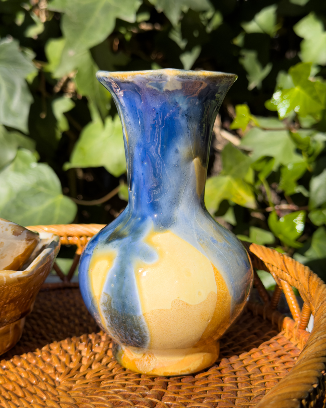 FLORERO CERÁMICA (Azul)