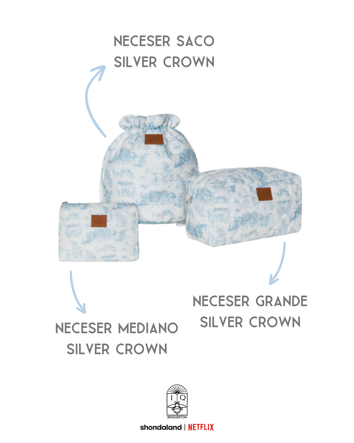 PACK 3 NECESERES SILVER CROWN