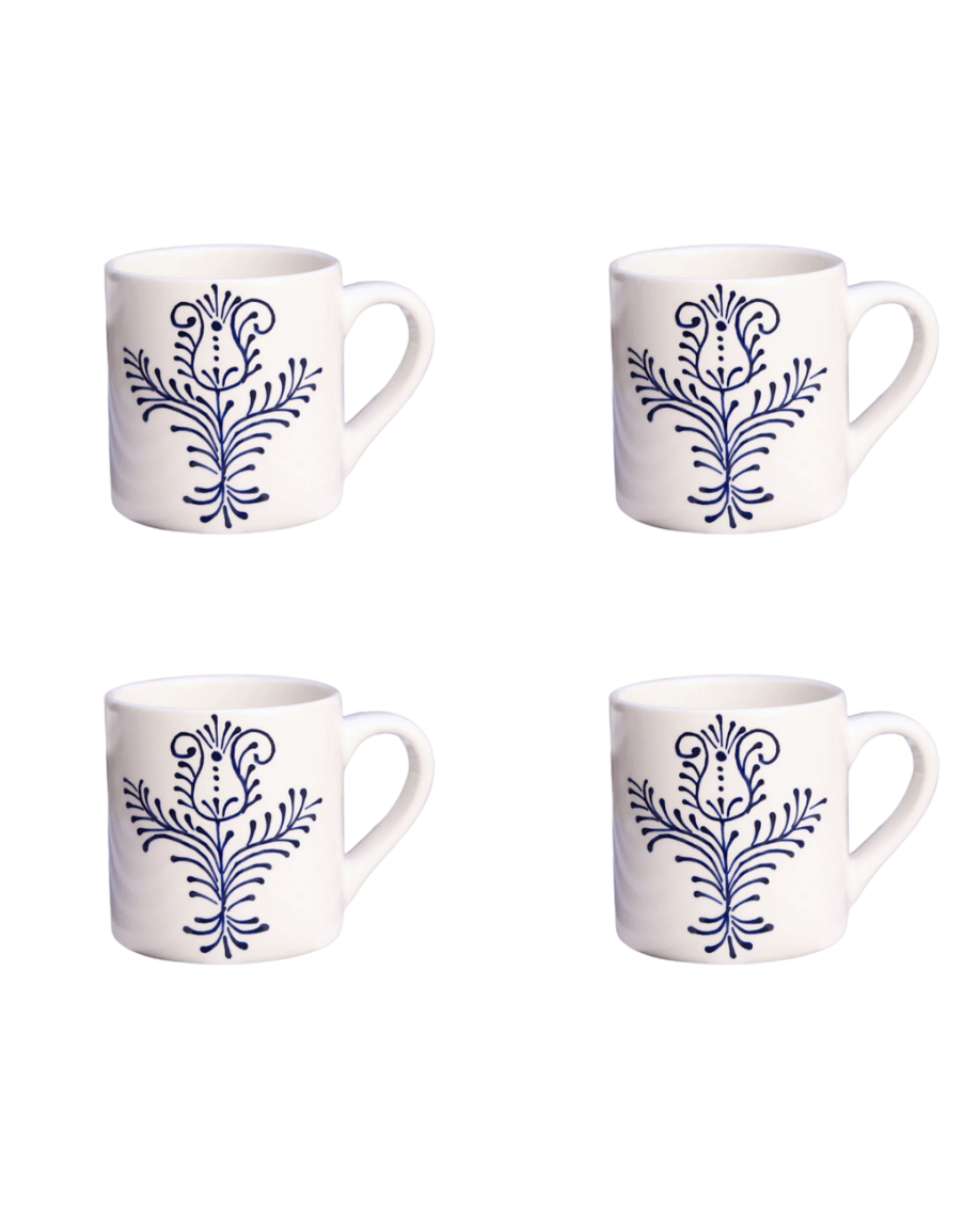 SET 4 MUG TERRACOTA AZUL