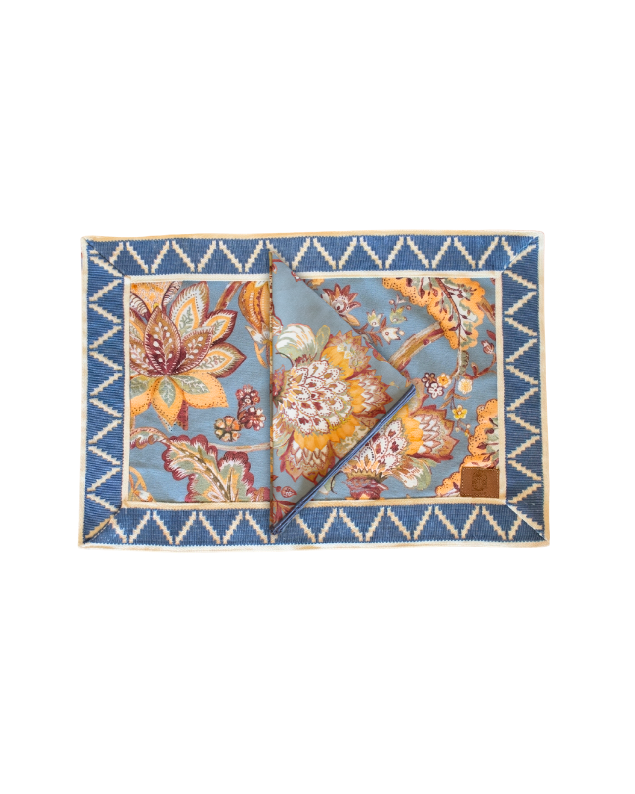 INDIVIDUAL Y SERVILLETA BORGOÑA (Azul)