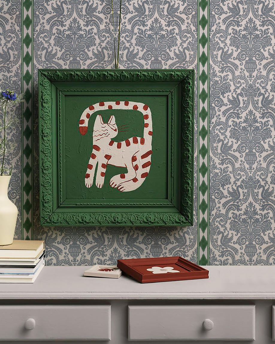 PAPEL PINTADO LEONOR VERDE (rollo 5m2)