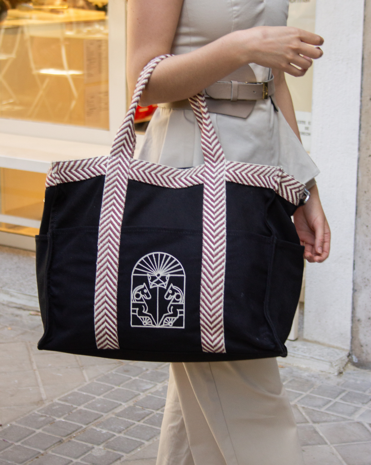 BOLSO TOTE GRECA (negro)
