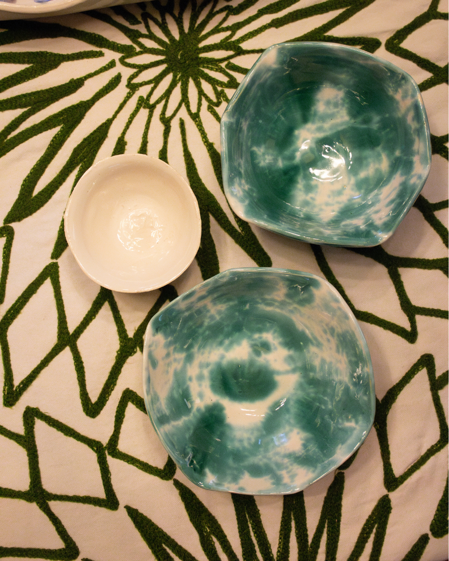 SET 3 POTTERYS PEQUEÑOS TURQUESA
