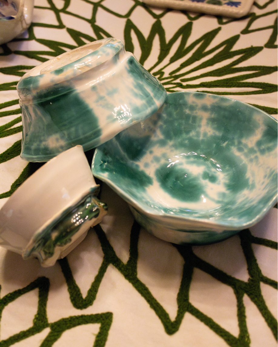 SET 3 POTTERYS PEQUEÑOS TURQUESA