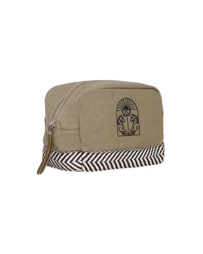 PACK TOTE Y NECESER RECTANGULAR GRECA (verde)