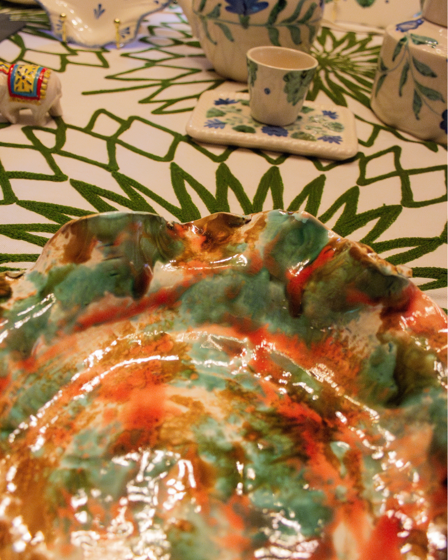 POTTERY LLANO GRANDE (coral y verde)