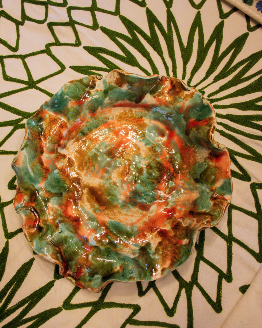 POTTERY LLANO GRANDE (coral y verde)