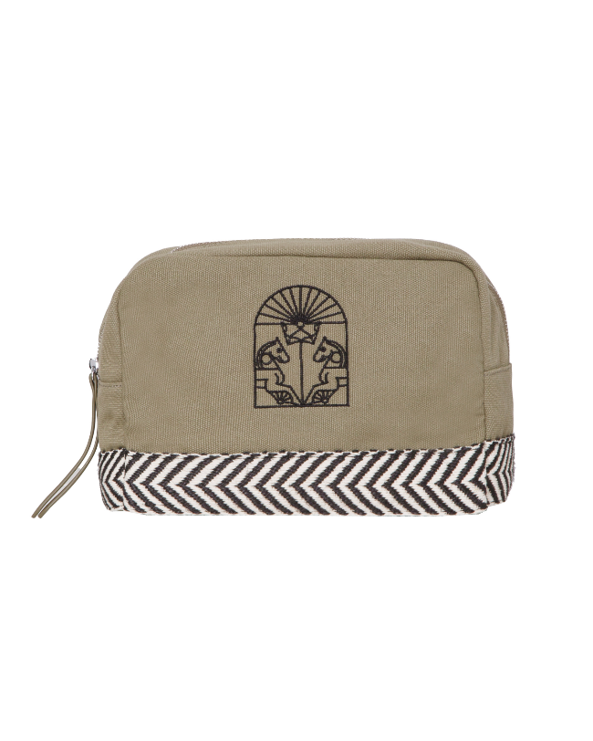 PACK TOTE Y NECESER RECTANGULAR GRECA (verde)