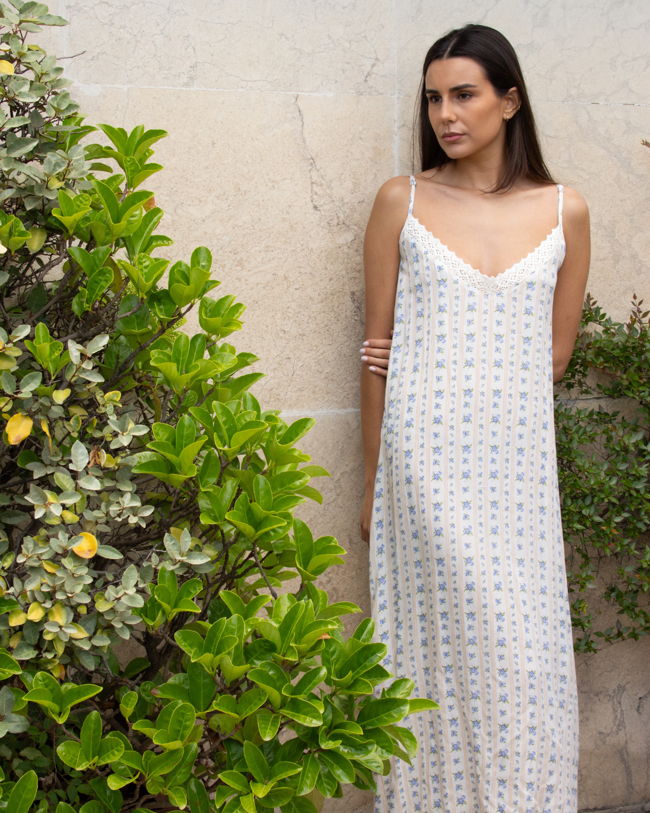 CAMISÓN GALA (floral rayas)