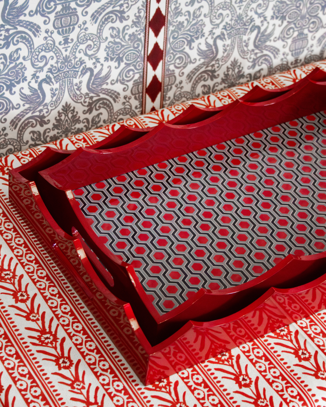 BANDEJA AURORA GRÁFICA (Burdeos y azul)