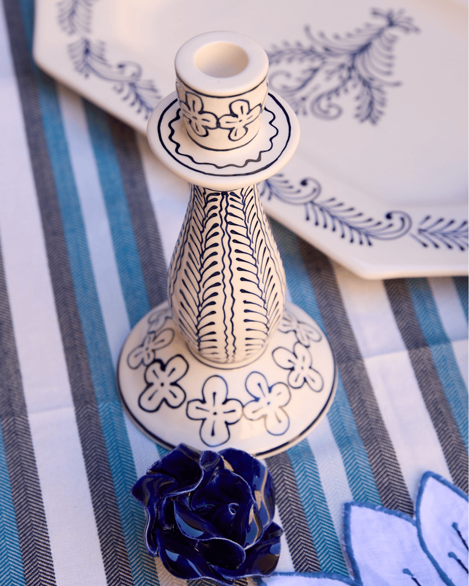 CANDELABRO TERRACOTA (azul)